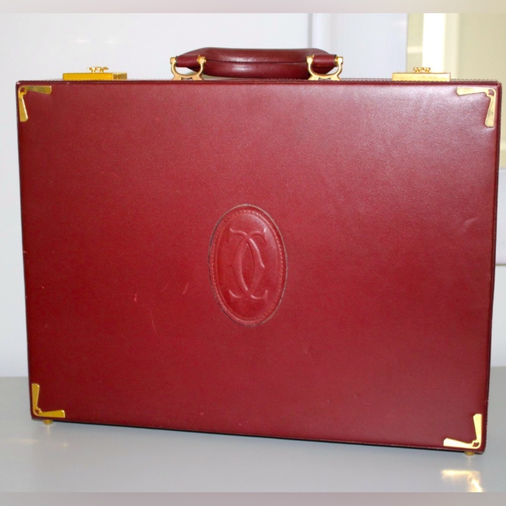 1975 Les Must De Cartier Burgundy Attaché Case